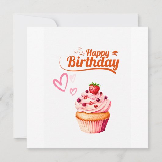 Carte Sweet Cupcake Birthday Flat Greeting Card (Devant)