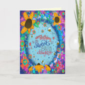 Carte Sweet Daughter Anniversaire Fun Floral tendance (Devant)