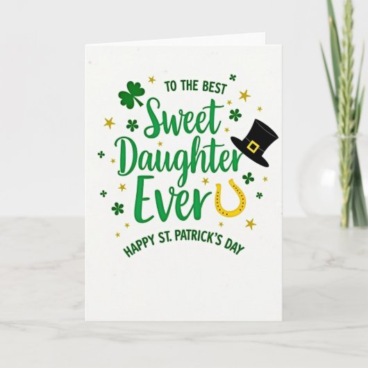 Carte Sweet Daughter Happy St Patricks Card (Devant)