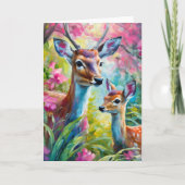 Carte Sweet Deer coloré Art Abstrait moderne (Devant)