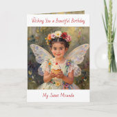 Carte Sweet Fairy Girl | Personalized Birthday (Devant)