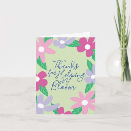 Carte Sweet Floral Teacher Appreciation Greeting Card (Devant)