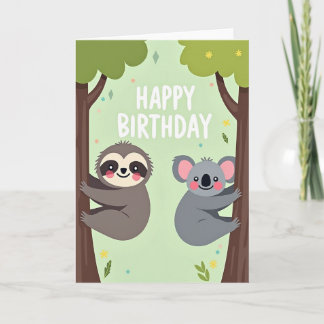 Carte Sweet Forest Animal Birthday Card