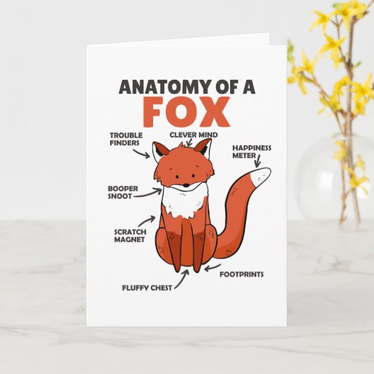 Carte Sweet Fox Explication Anatomie De Fox (Fleur jaune)