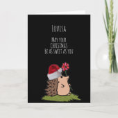 Carte Sweet Hedgehog Noël personnalisable (Devant)