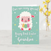 Carte Sweet Lamb Easter Grandson Card (Fleur jaune)