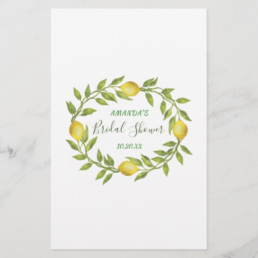 Carte Sweet Lemons & Greenery Conseil et Waches (Dos)