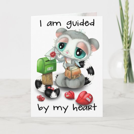 Carte Sweet lemur posting love letters - Guided by heart (Devant)