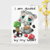 Carte Sweet lemur posting love letters - Guided by heart (Fleur jaune)