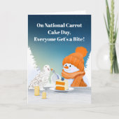 Carte Sweet National Carrot Cake Day Snowman Feb 3 (Devant)