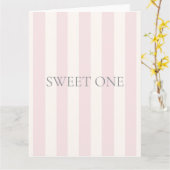 Carte Sweet One, sac cadeau, rose, rayures (Fleur jaune)