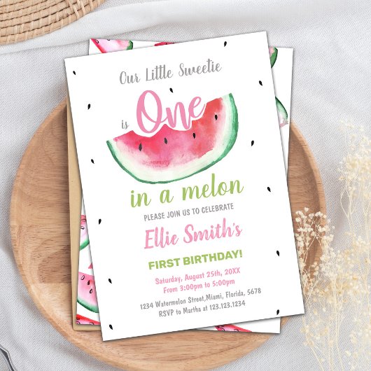 Carte Sweet One Summer Party pour filles