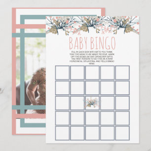 Carte Sweet Pastel Boho Floral Baby Photo