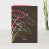 Carte Sweet Pastels Pink Dandelions Moderne Stylisé Chic (Dos)