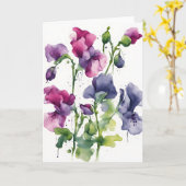 Carte Sweet Pea - Watercolor flowers (Fleur jaune)