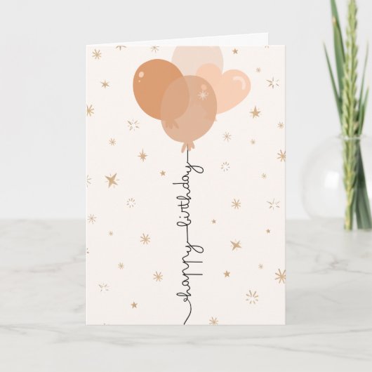Carte Sweet Peach Balloon Birthday (Devant)