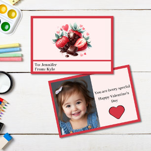 Carte Sweet Rose & Red Strawberry photo Mini Valentine