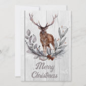 Carte Sweet Rustic Deer Joyeux Noël (Devant)