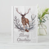 Carte Sweet Rustic Deer Joyeux Noël (Debout devant)
