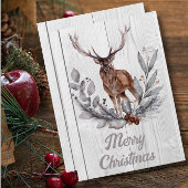 Carte Sweet Rustic Deer Joyeux Noël