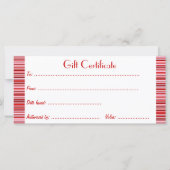 Carte Sweet Shoppe Cupcake Business Certificat cadeau (Dos)