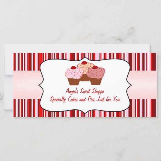 Carte Sweet Shoppe Cupcake Business Certificat cadeau (Devant)