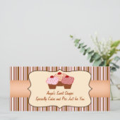 Carte Sweet Shoppe Cupcake Business Certificat cadeau (Debout devant)
