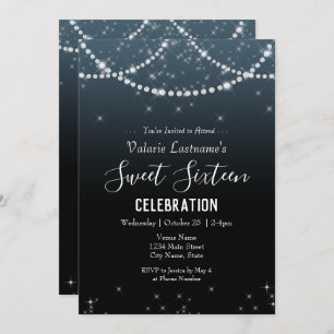 Carte Sweet sixteen Anniversaire Ombre Diamond