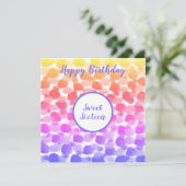 Carte Sweet sixteen Couleur arc-en-ciel Aquarelle Annive (Debout devant)