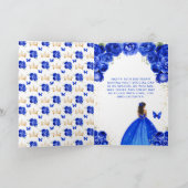 Carte Sweet sixteen de fille de peau foncée bleue (Intérieur)