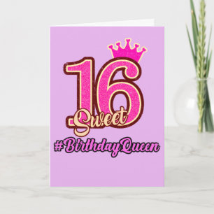 Carte Sweet sixteen Princesse Crown, reine du 16e annive