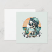Carte Sweet Summer Skeleton Retro Sunset Design (Devant / Derrière)