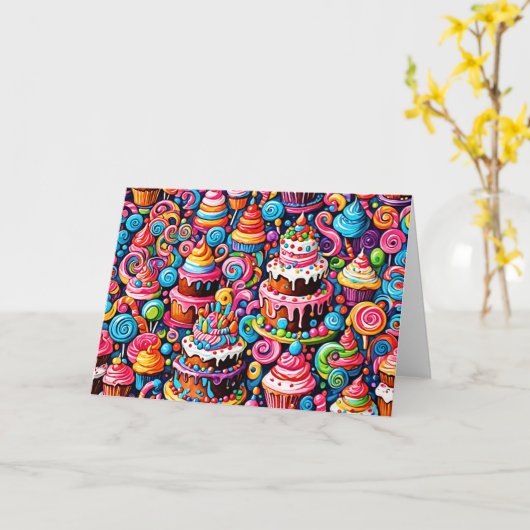 Carte Sweets d'anniversaire (Fleur jaune)
