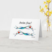 Carte Swim Free Duo Abstrait Freestyle Swimmers (Fleur jaune)