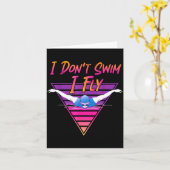 Carte Swimmer I Don't Swim I Fly Butterfly Swimming Retr (Fleur jaune)