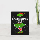 Carte Swimming Elf Christmas Family Girls Women Elf Squa (Devant)
