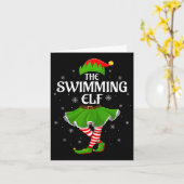 Carte Swimming Elf Christmas Family Girls Women Elf Squa (Fleur jaune)