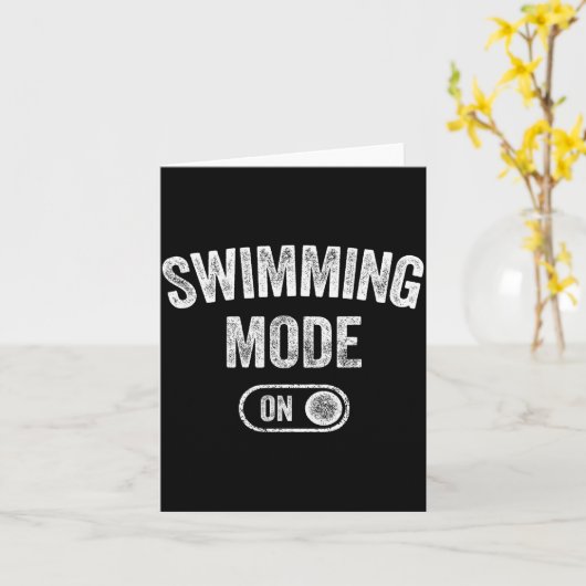 Carte Swimming Mode On Funny Swimmer Gift Diver Coach (Fleur jaune)