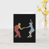 Carte Swing Dance Retro Style Vintage (Fleur jaune)