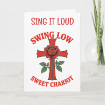 Swing Low Sweet Chariot Cross and Rose Motif