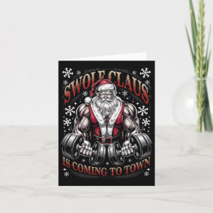 Carte Swole Claus Arrive En Ville Santa Noël Gym