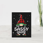 Carte Sy Gnome Buffalo Plaid Correspondant Famille Noël (Devant)