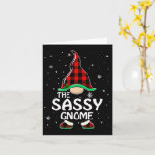 Carte Sy Gnome Buffalo Plaid Correspondant Famille Noël (Fleur jaune)