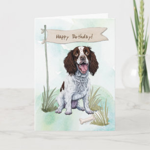 Carte Symbole anglais Springer Spaniel Dog Under Birday