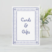 Carte Symbole bleu Quirky Hand Drawn Wedding Cards & Gif (Debout devant)