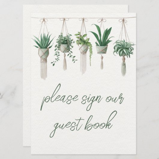 Carte Symbole Boho Chic Botanical Greenery (Devant / Derrière)