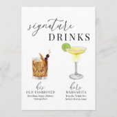 Carte Symbole boisson moderne Elegant (Devant)