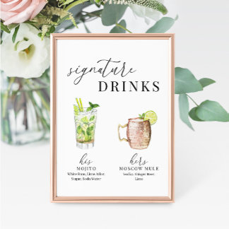 Carte Symbole boisson moderne Elegant