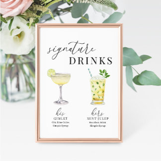 Carte Symbole boisson moderne Elegant