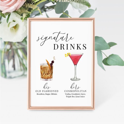 Carte Symbole boisson moderne Elegant